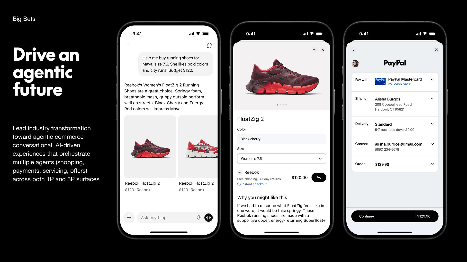Agentic Conversational Commerce design screens