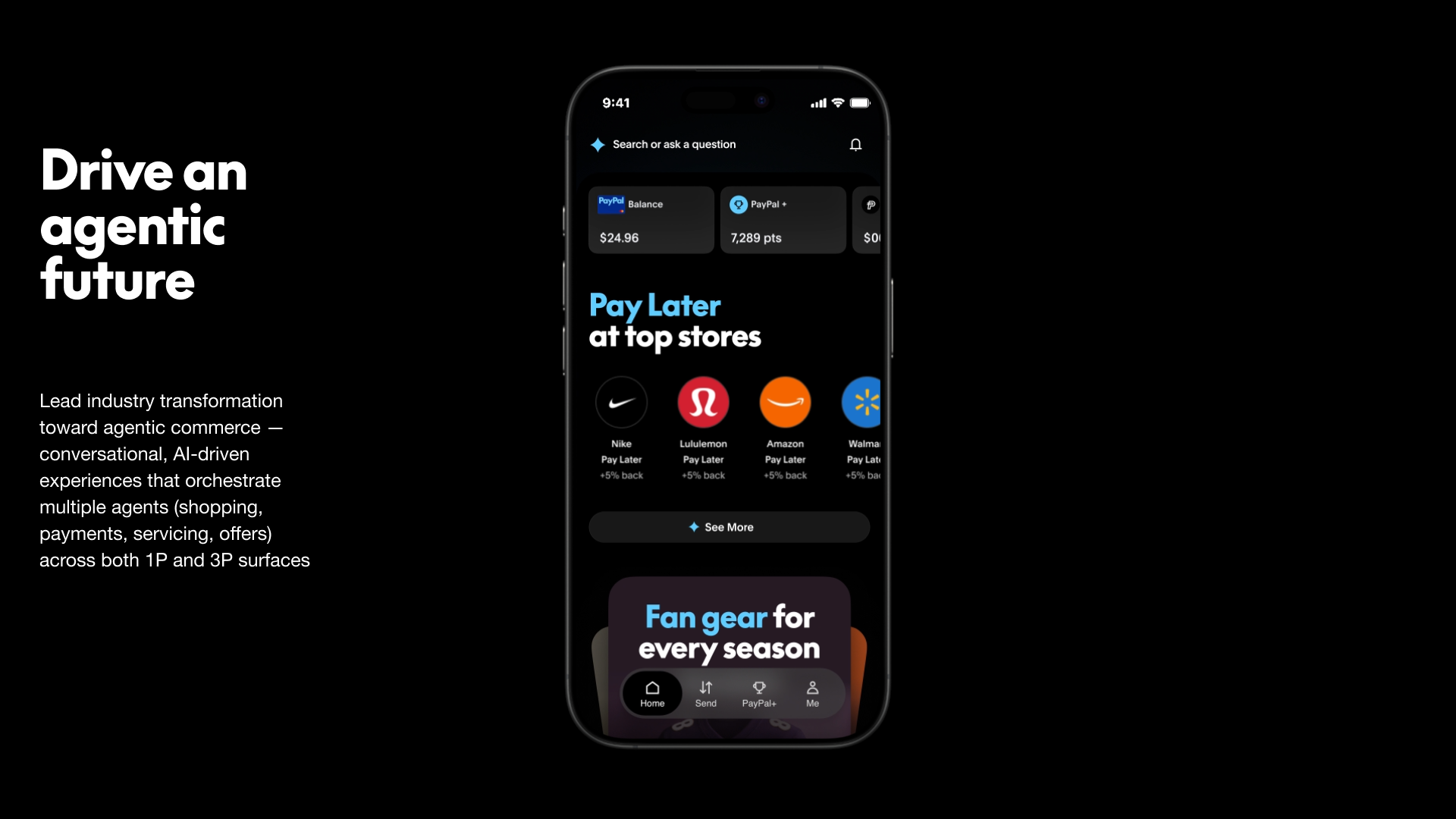 Agentic Pay Later design screens