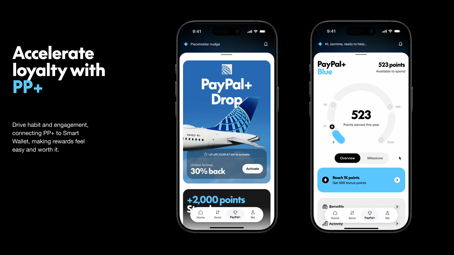 PayPal+ design screens