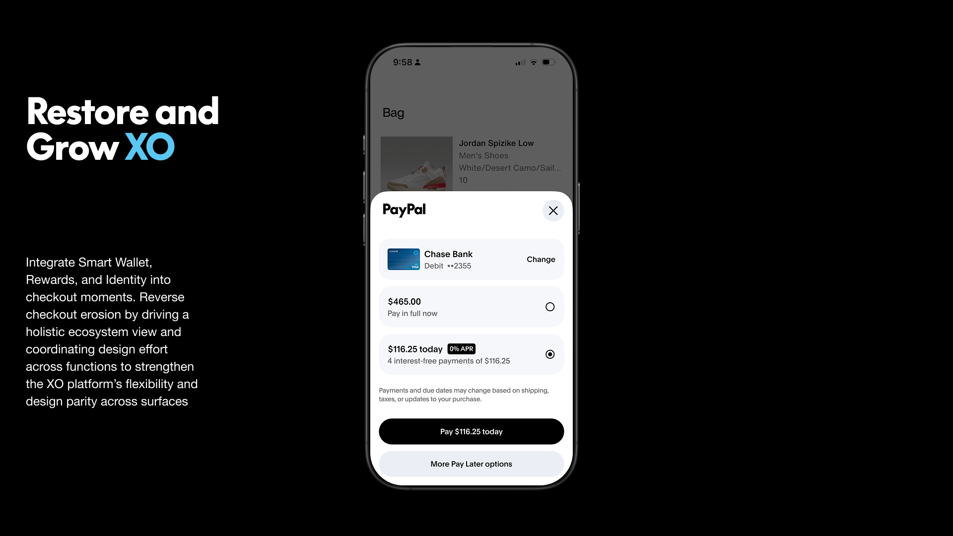 Restore and Grow XO design screens