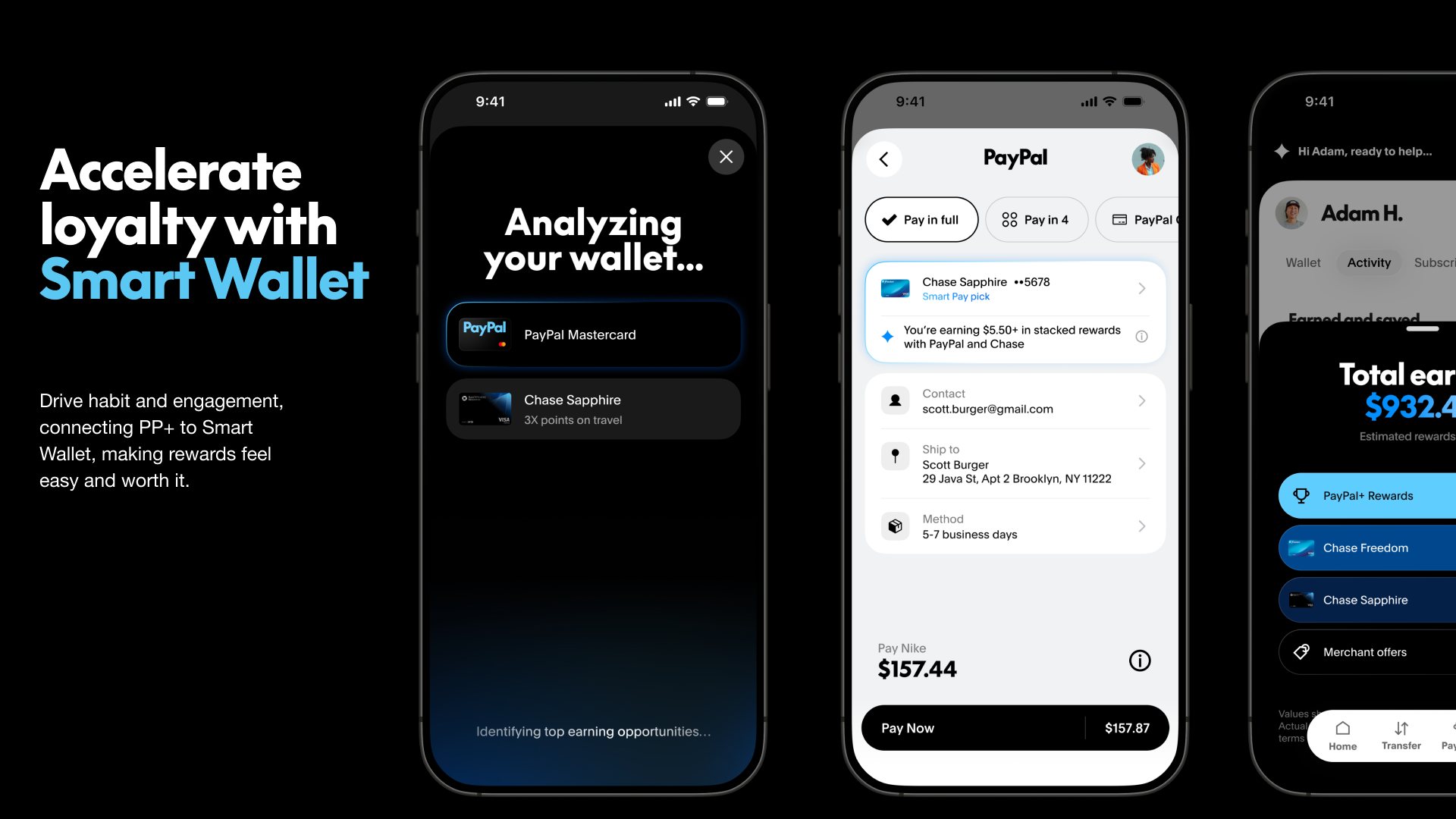 Smart Wallet design screens